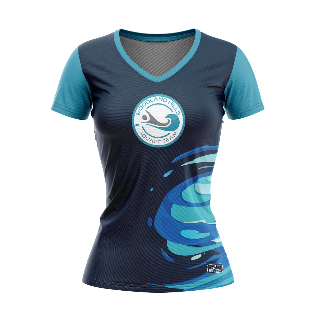 Woodland Hills Aquatic Team Women’s V-Neck Cap Sleeve Jersey